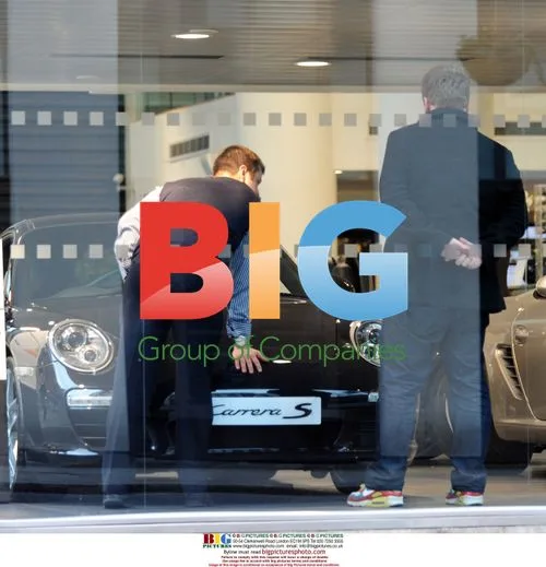 James Corden shops at Porsche in London