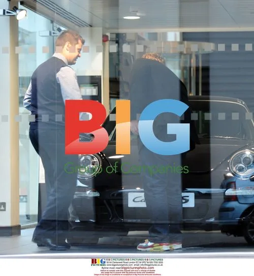 James Corden shopping at Porsche in London