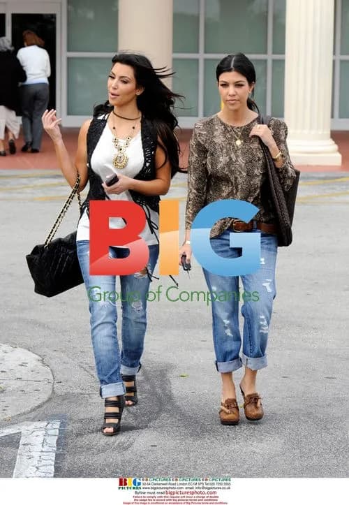 Kim and Kourtney Kardashian Leaving Furniture Store