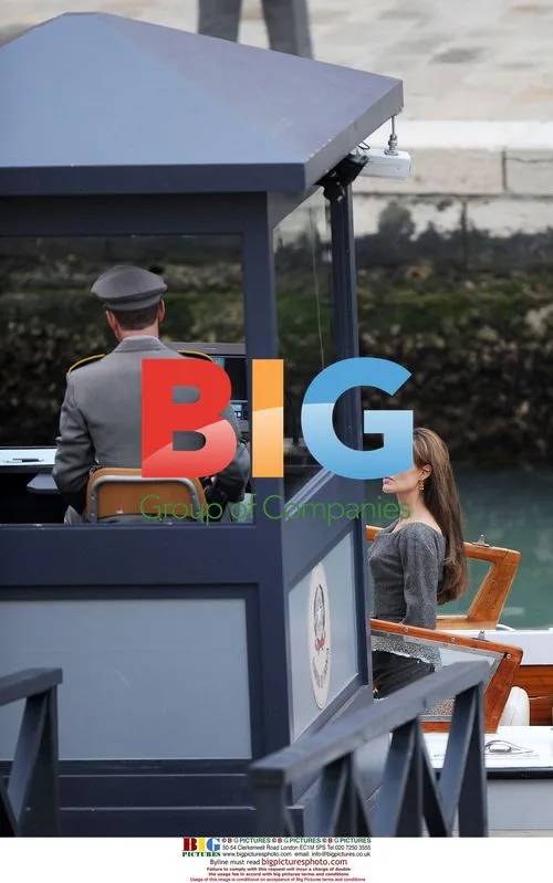 Angelina Jolie Boating on 'The Tourist' Set