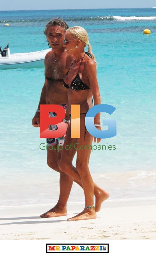 Donatella Versace in Caribbean Bikini