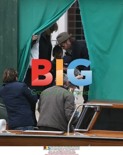 Angelina Jolie and Brad Pitt with Kids in Venice