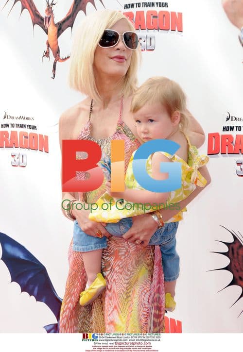 Tori Spelling and Daughter Stella at 'How to Train Your Dragon' Premiere