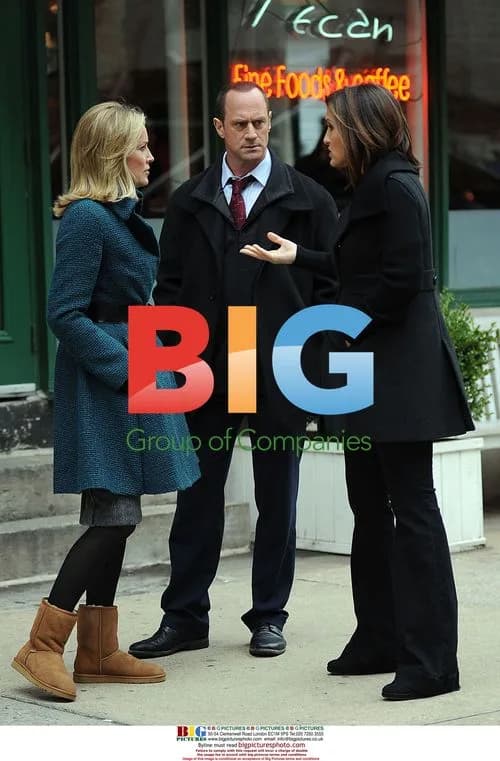 Chris Meloni, Sharon Stone and Mariska Hargitay on SVU Set