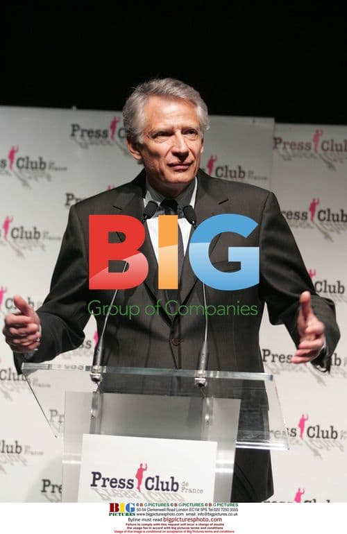 Former PM de Villepin Holds Press Conference in Paris