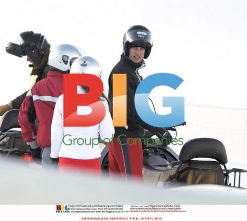 Prince William and Kate Middleton on Snowmobile