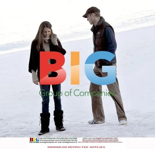 Prince William and Kate Middleton skiing