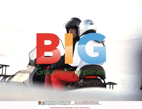Prince William and Kate Middleton on Snowmobiles