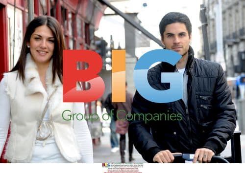 Mikel Arteta walks with wife and son in Liverpool