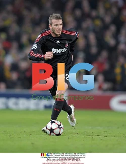 David Beckham at Man Utd vs AC Milan match
