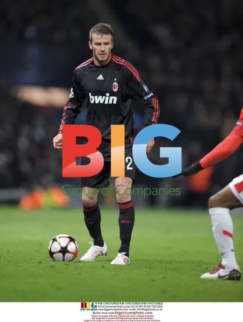 David Beckham at Manchester United vs AC Milan match