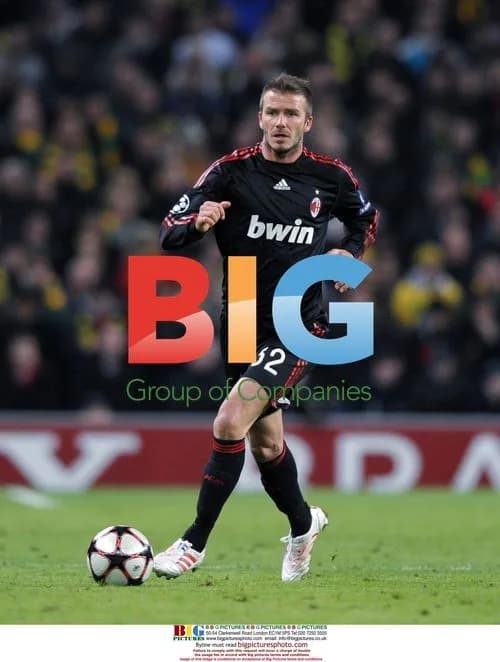 David Beckham at Manchester United v AC Milan