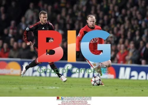 Beckham & Rooney at Champions League Match