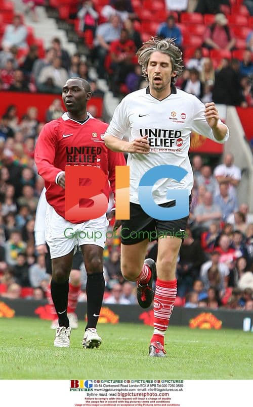 Andy Cole and George Lamb playing for charity
