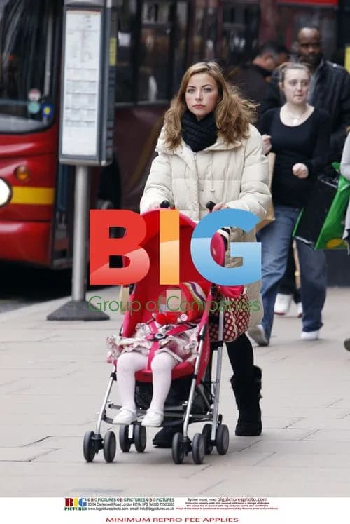 Charlotte Church with Baby and Red Pram in London