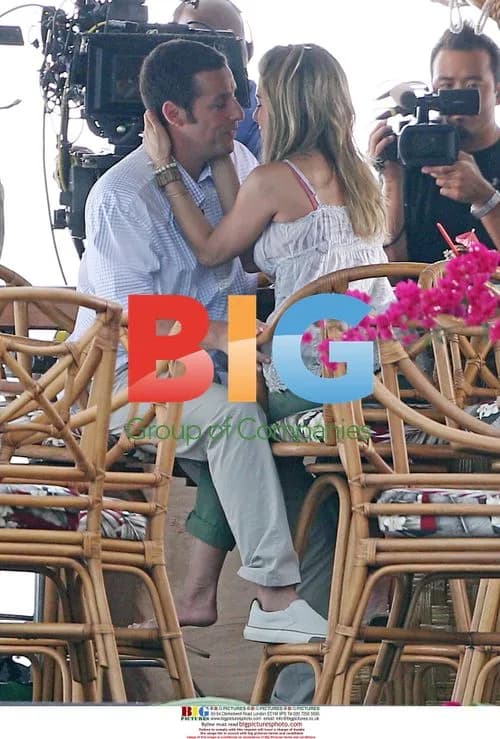 Jennifer Aniston and Adam Sandler on "Just Go With It" set