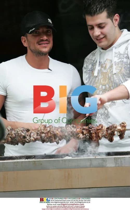 Peter Andre Hosts BBQ in Garage