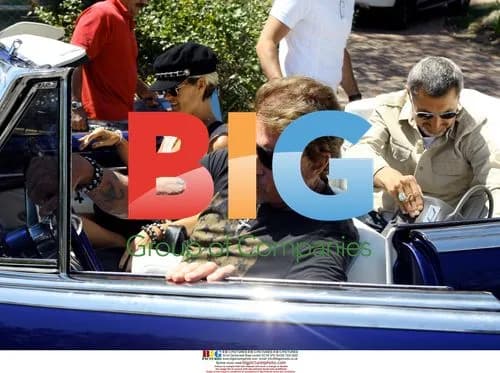 Johnny Hallyday with Cadillac and Family