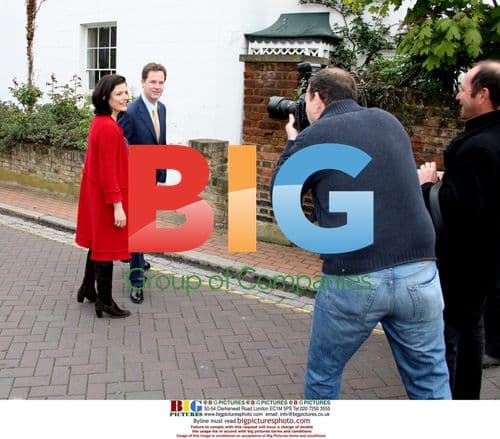 Nick Clegg and Family Walking to School