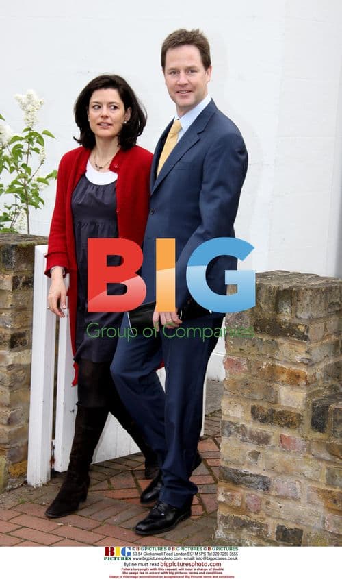 Nick Clegg and Family Walk to School