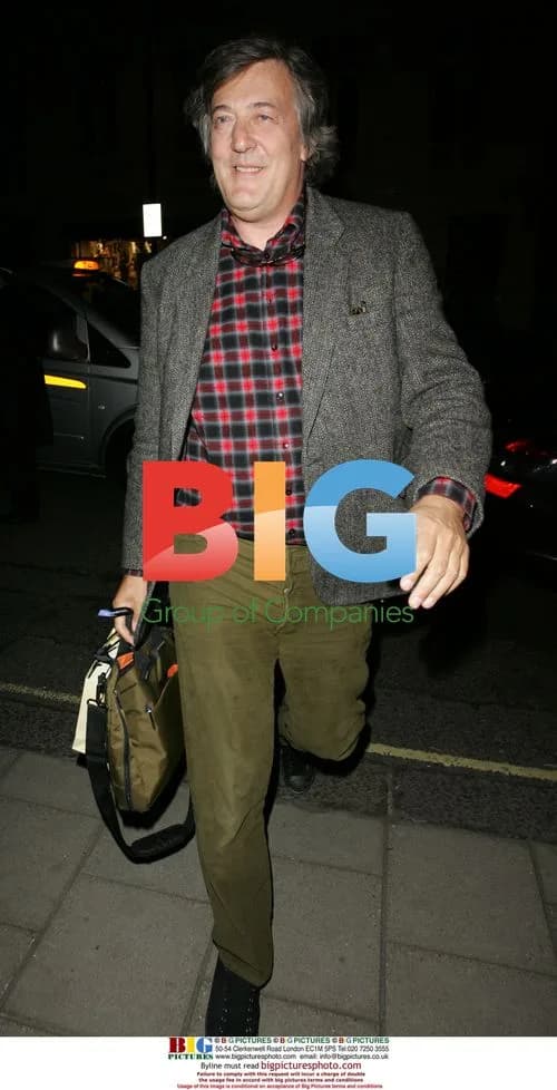 Stephen Fry Arriving at London Hotel