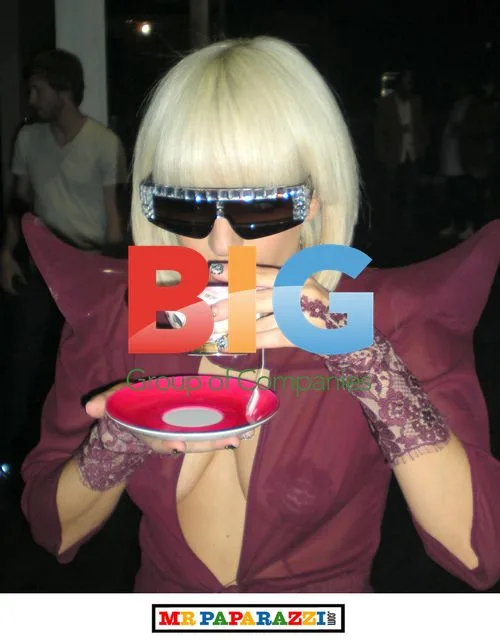 Lady Gaga sipping tea with fans in NYC