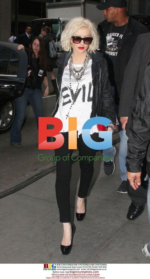Christina Aguilera leaving hotel in NYC