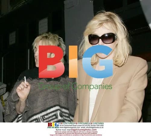 Courtney Love and Noel Fielding leaving club