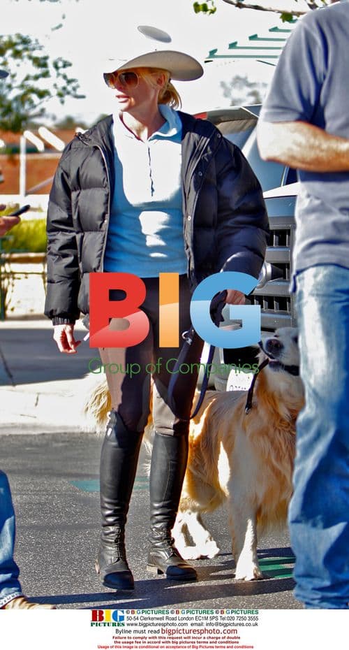 Nicollette Sheridan out with dog in Calabasas