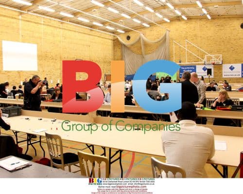 Ballot boxes and papers arrive at polling station