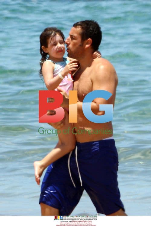 Adam Sandler Playing with Daughter on Beach