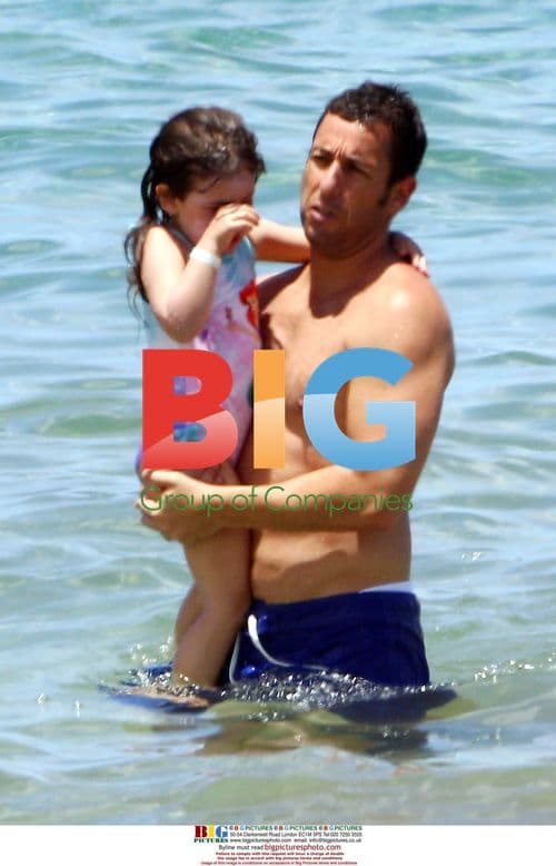 Adam Sandler plays with daughter on Maui beach