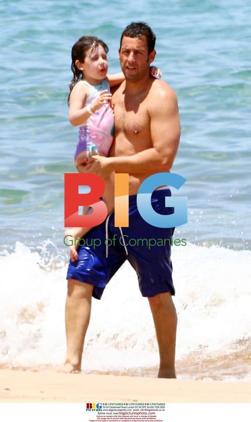 Adam Sandler and daughter on Hawaii beach