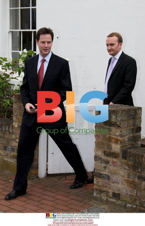 Nick Clegg Leaving Home for Negotiations
