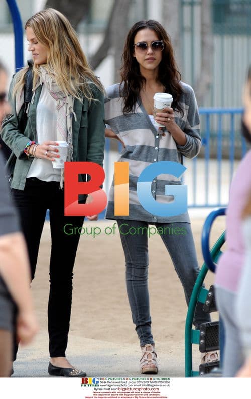 Jessica Alba with daughter at playground