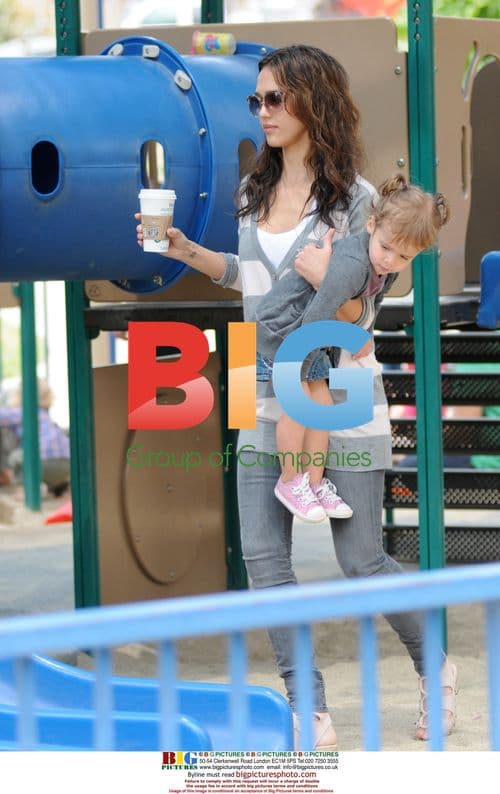 Jessica Alba and Daughter at Playground