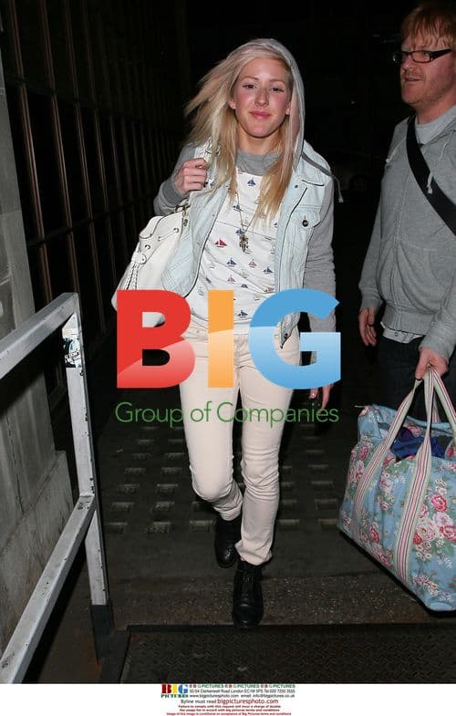 Ellie Goulding arrives at Radio 1 studio