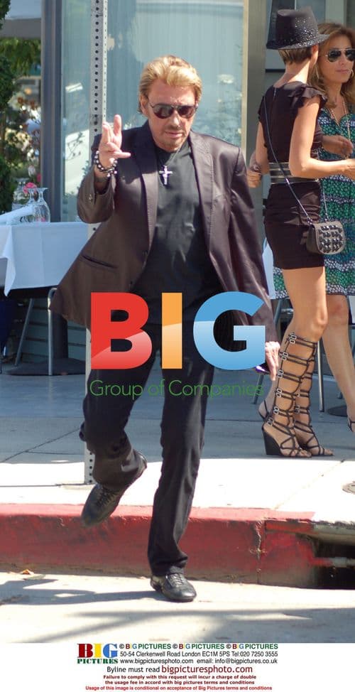 Johnny Halliday and Laetitia Boudou in West Hollywood