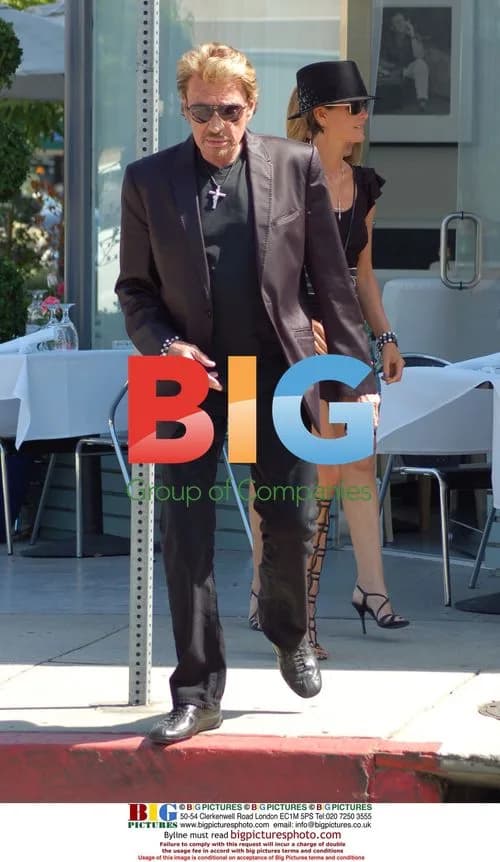 Johnny Halliday and Laetitia Boudou in West Hollywood