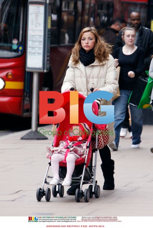 Charlotte Church with baby in London