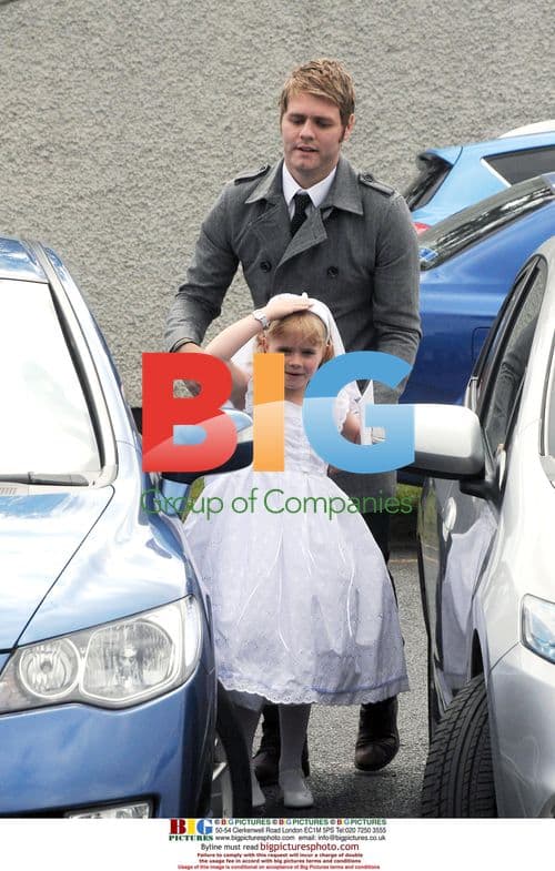 Brian McFadden Attends Daughters\' Holy Communion