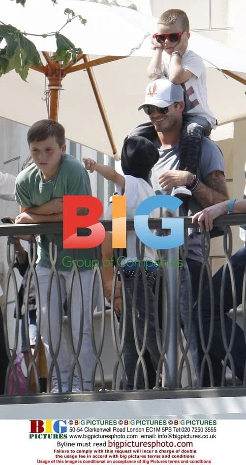 David and Victoria Beckham with sons