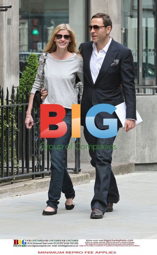 David Walliams and Lara Stone Leaving Cipriani