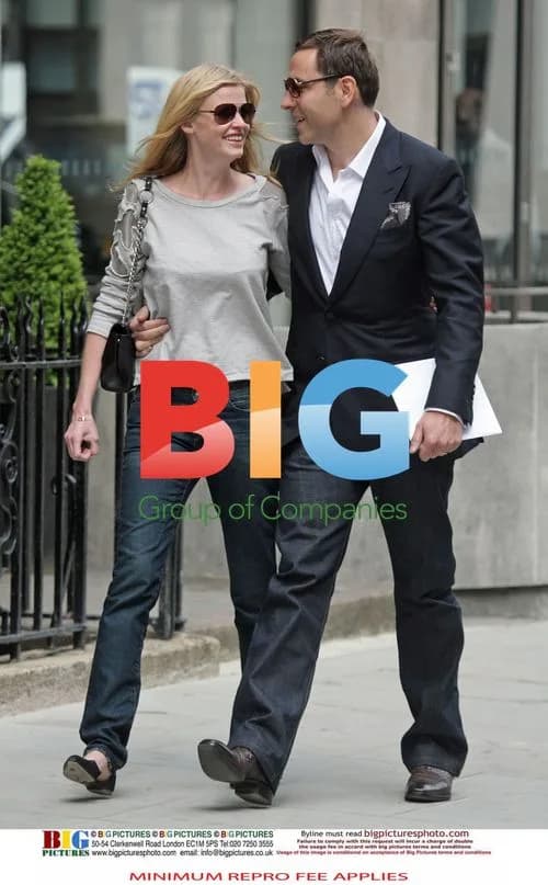David Walliams and Lara Stone Leaving Cipriani's