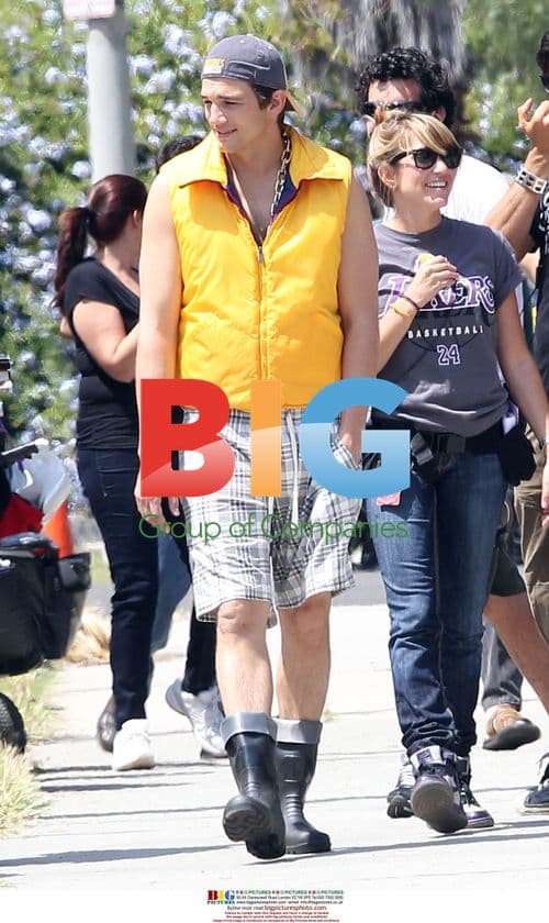 Ashton Kutcher on 'Friends with Benefits' Set