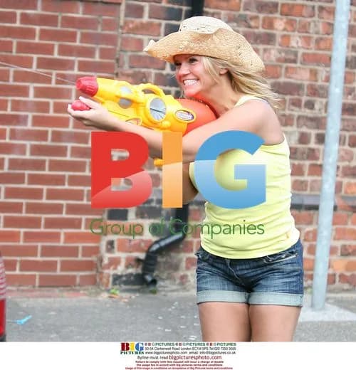 Kerry Katona Participates in Water Fight