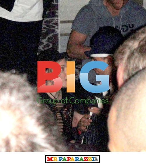 Madonna Chatting at Aura Club