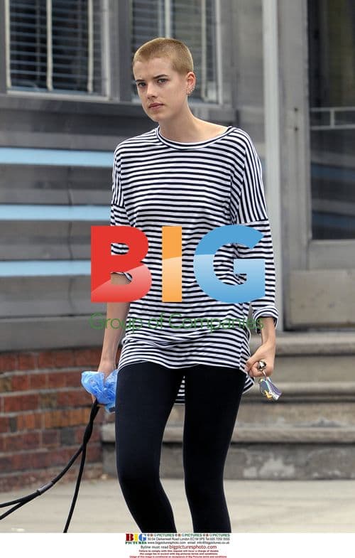 Agyness Deyn walks dog in NYC