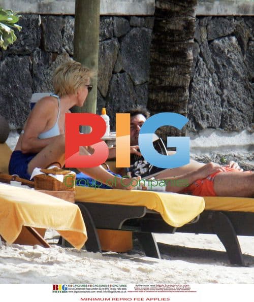 Heather Mills on beach holiday