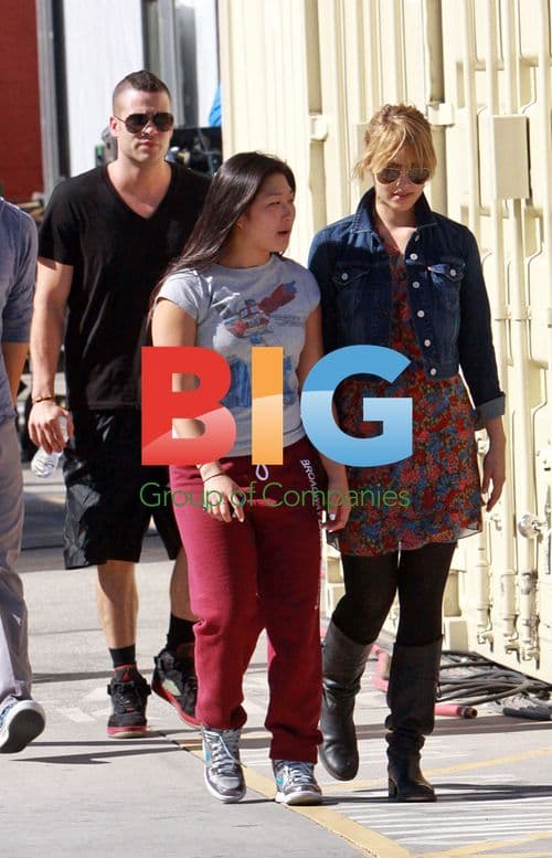 Dianna Agron on Glee set in Glendale